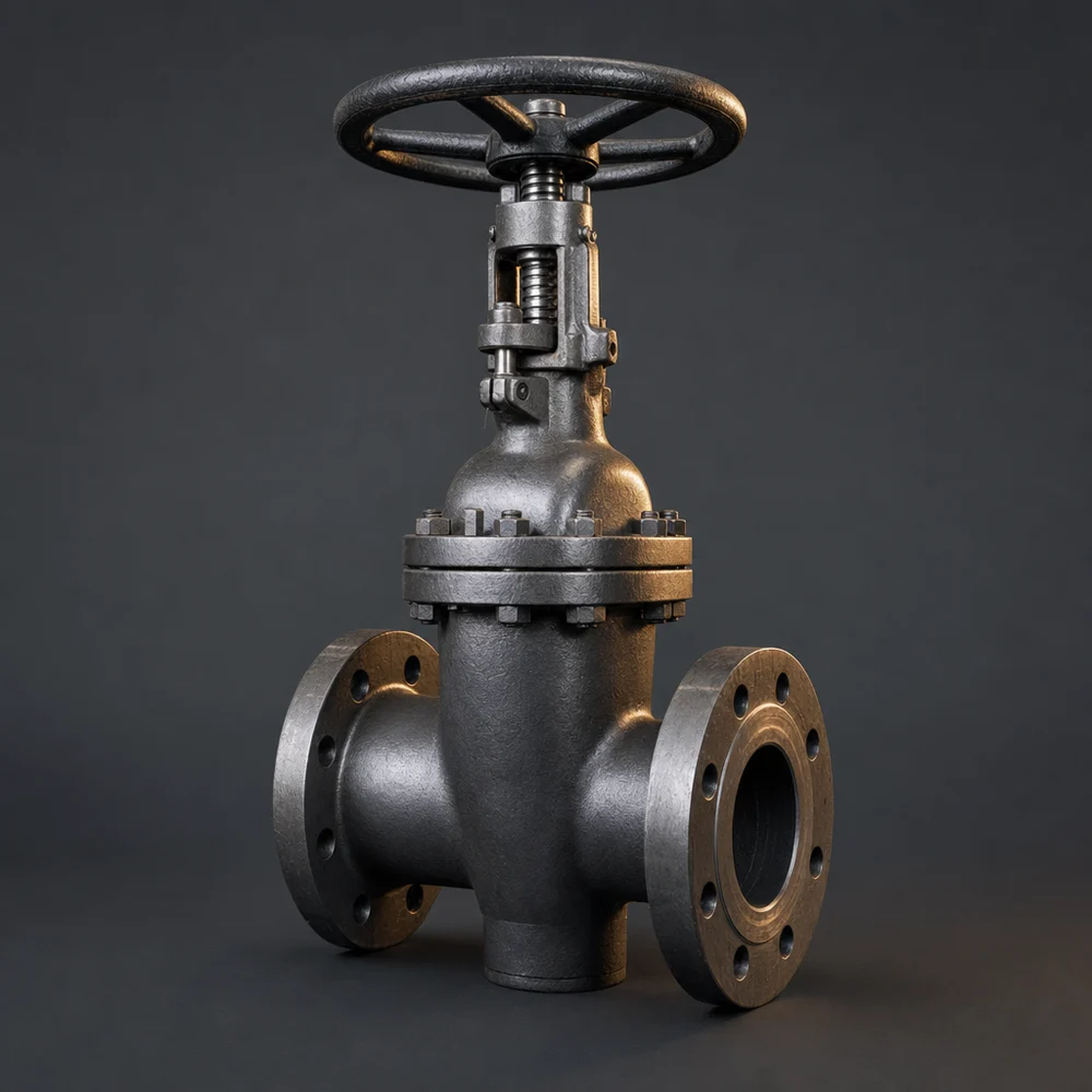 Cast steel gate valve with handwheel